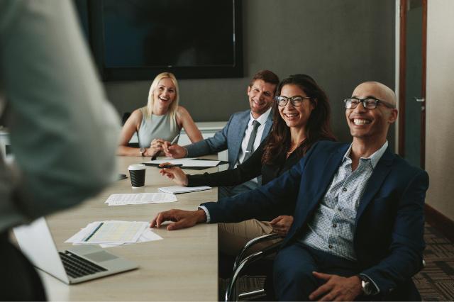 A management team in a boardroom